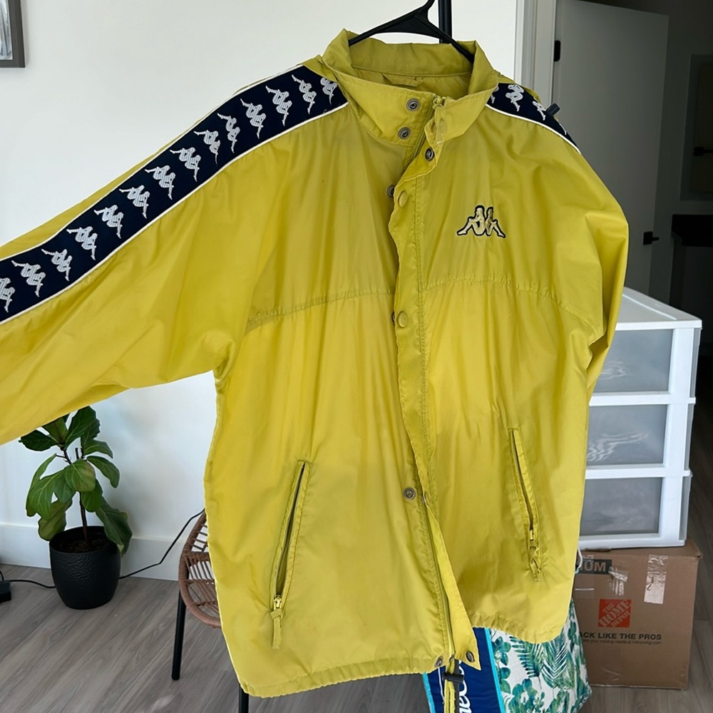 Vintage Yellow KAPPA Windbreaker - Medium with hood